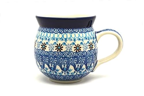 Taza de cerámica artesanal 11 onzas azul miniatura 1