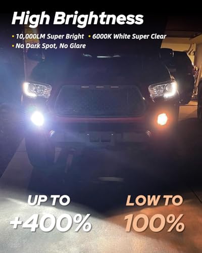 Autoone AUTOONE-10SFH8FOG-W2 H8 H11 H16 Led Fog Light Bulbs Or Drl, 6000K White Super Bright For Automotive Car Fog Lights Replacement thumb #1