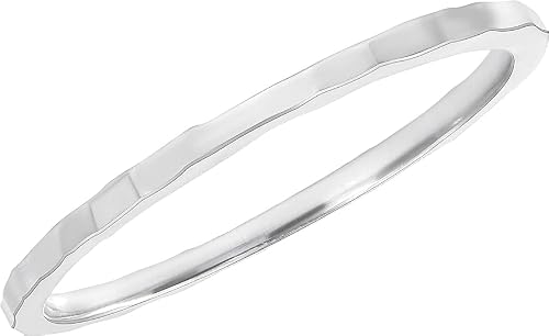 Takar 1mm ridged stackable 10K white gold wedding band