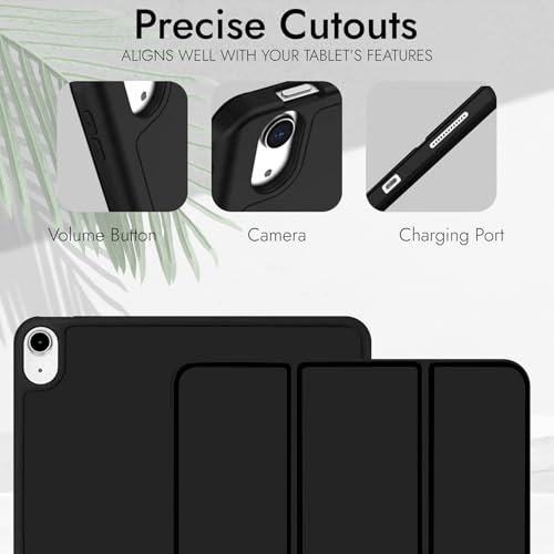 Image of Robustrion Case Cover for iPad Air 11 inch Cover M4 / M3 / M2 / iPad Air 5th Generation Cover /iPad Air 4th Generation with [Pencil Holder] for iPad Air 11 inch M4 M3 M2 /Air 4 5 10.9 inch - Black
