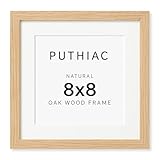 8x8 Oak Wood Picture Frame - 8x8 Photo Frame, 8x8 Picture Frame Wood, Natural Solid Wooden Picture Frames for Wall Art Photo and Prints(1 Pack, Beige)