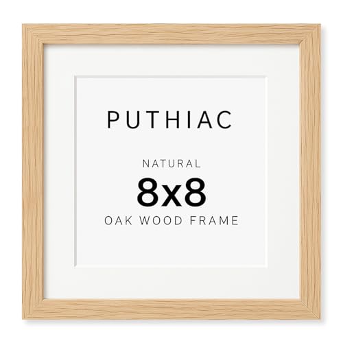 8x8 Oak Wood Picture Frame - 8x8 Photo Frame, 8x8 Picture Frame Wood, Natural Solid Wooden Picture Frames for Wall Art Photo and Prints(1 Pack, Beige)