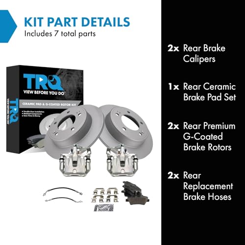 Image of TRQ Rear Brake Pad and Rotor Set Ceramic Coated Rotors Calipers Compatible with 2017-2018 Kia Forte 2017-2018 Forte5