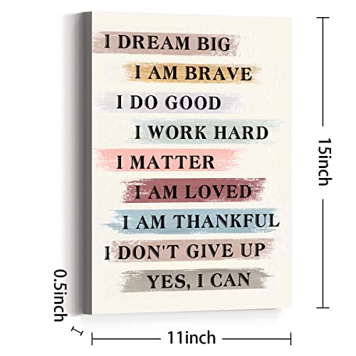 Positive Inspirational Quotes Wall Art Canvas,I Dream Big I Am Brave Motivational Canvas Prints Framed Wall Art For Kids Room Nursery Décor,Encouragement Gifts For Kids Teens #TOP1