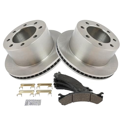 Image of TRQ Rear Brake Pad and Rotor Set Ceramic Vented Rotors