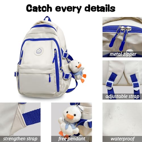 Teclado Kawaii Backpack with Cute Accessories Lightweight Bookbags Laptop Bag Waterproof Casual Travel Daypacks (Black)4