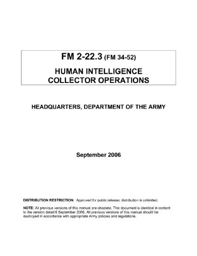 Human Intelligence Collector Operations: US Army Field Manual 2-22.3