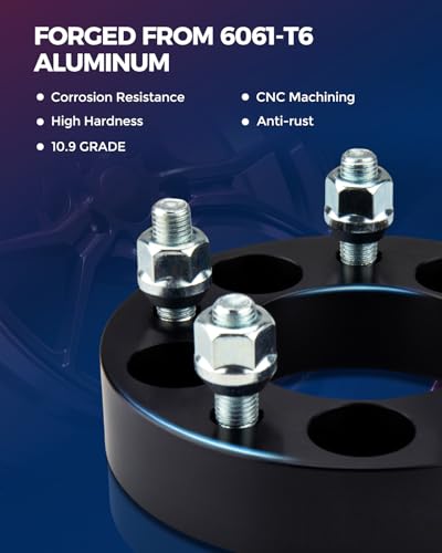 KAX Espaçadores de roda de 8 x 170 mm, espaçador de roda centralizado de 2 polegadas com pinos M14 x