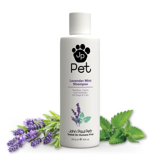 John Paul Pet Lavender Mint Shampoo for Dogs and Cats, Soothes Calms and Hydrates, 16-Ounce