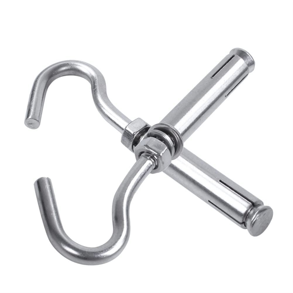 Tornillos para hormigón, pernos de expansión, paquete de 5 tornillos de expansión de acero inoxidable M6 304, gancho de copa abierta, pernos de arco, gancho de expansión, color único