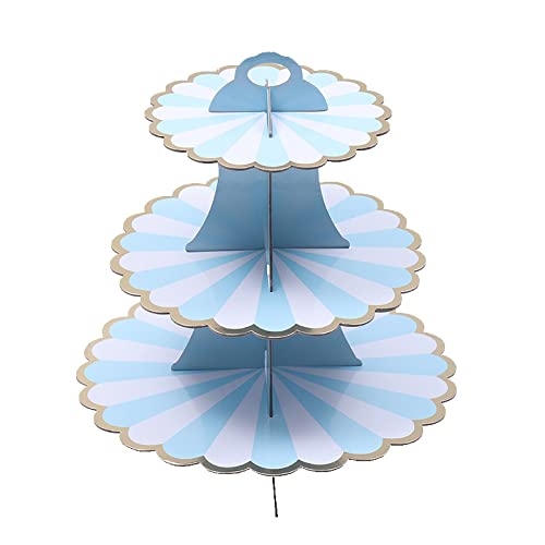 3 Niveles Soporte Cartón Pasteles Soporte para Cupcakes Redondo Cartón Cupcake Stand para Fiestas Cumpleaños Aniversarios Bodas Bebé Shower el té de la Tarde Cover