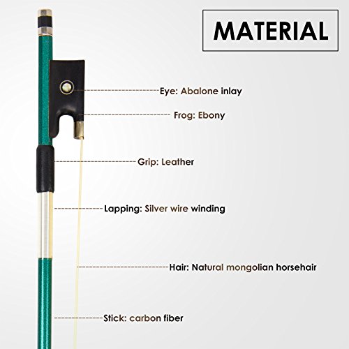 image for Kmise Carbon Fiber Violin Bows: Lightweight Violin Bow 1/8, Anti-Defor