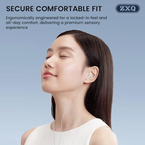 Image of Concept Kart ZXQ A13 Wired Earphones with 14mm Dynamic Driver, HD Mic, Volume Control, Tangle-Free OFC Core Cable, Lightweight Semi-Ear Design and Universal 3.5mm Silver-Plated Plug (White)