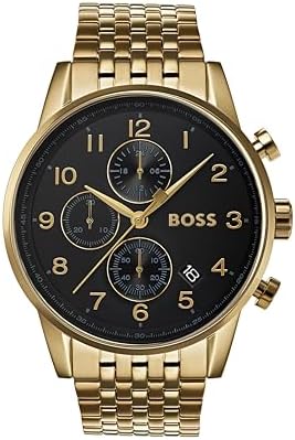 BOSS Chronograph Quarz Uhr für Herren Kollektion Navigator mit Ed...