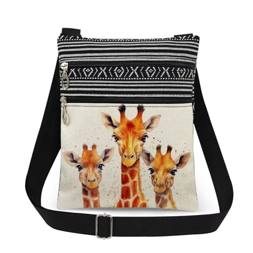 Giraffe Crossbody Bag Adjustable Shoulder Strap Messenger Bag for Safari Enthusiast Women Zoo Tour Crossbody Purse Unique Mother's Day Gift Summer Celebration​​ for Friend Animal Lover