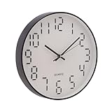LYOR - Relógio de Parede em Plástico Quartz Branco com Preto 30,5cm x 4cm - Decoração de Parede - Organização - Enfeites - Utilidades Domésticas