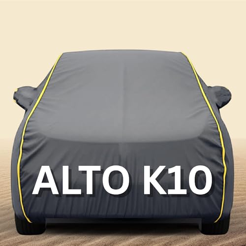 Image of 100% Waterproof Alto K10 Car Cover Heavy Duty - Premium Polyester Car Body Cover, All Weather Outdoor Protection, UV Resistant, Dustproof, Windproof, Heat Resistant, Scratch Resistant (Grey)