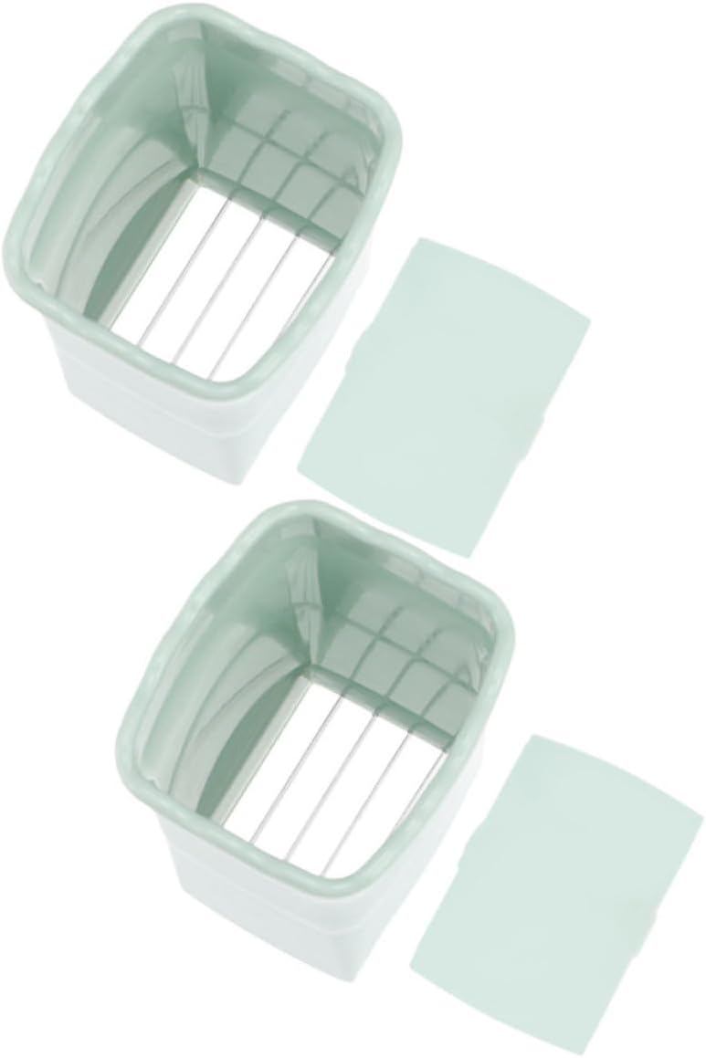 2pcs Fruit Slicer for Kitchen Salad, Green Plastic Metal Cutter
