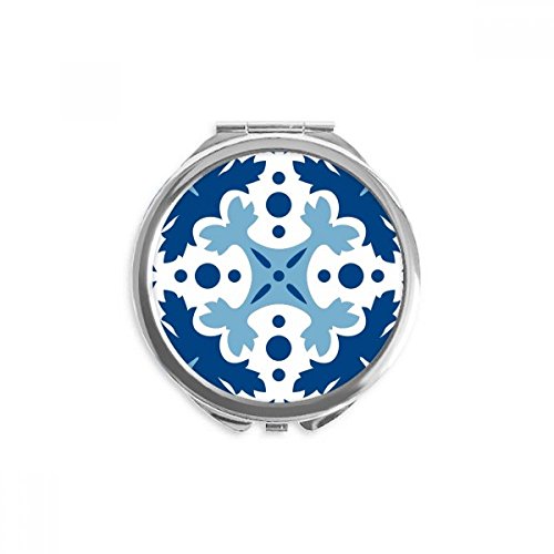 Miroir rond maquillage bleu talavera fleur décorative de poche multicolore