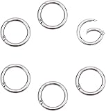 BlueXP 6 Stück Karabinerring Binderinge mit Federöffnung 35mm O-Ring Schnappverschluss aus Zinklegierung Schlüsselanhänger für Schlüsselanhänger Snap Ring Sprung Ringe Handtasche Schultergurt -Silber