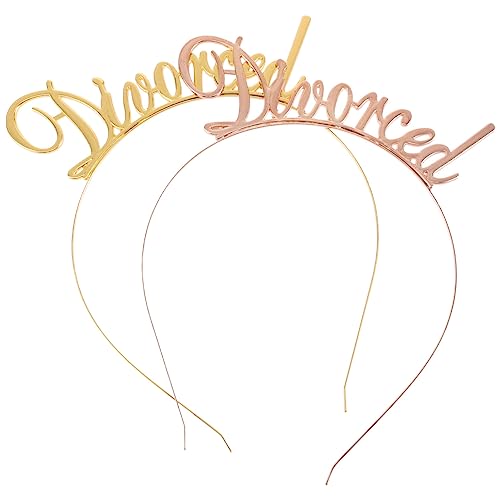 Divorced Party Dekorativer Kopfschmuck Haarbänder Haarreifen (Gold + Rotgold) Partyzubehör