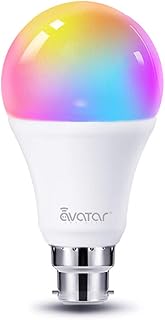 Avatar Controls Smart Bulb, Alexa Light Bulbs B22 Bayonet 9W RGBCW Colour Dimmable Works with Alexa/Google Home, No Hub Required(Updated 3000-6200K Warm and Cool White)