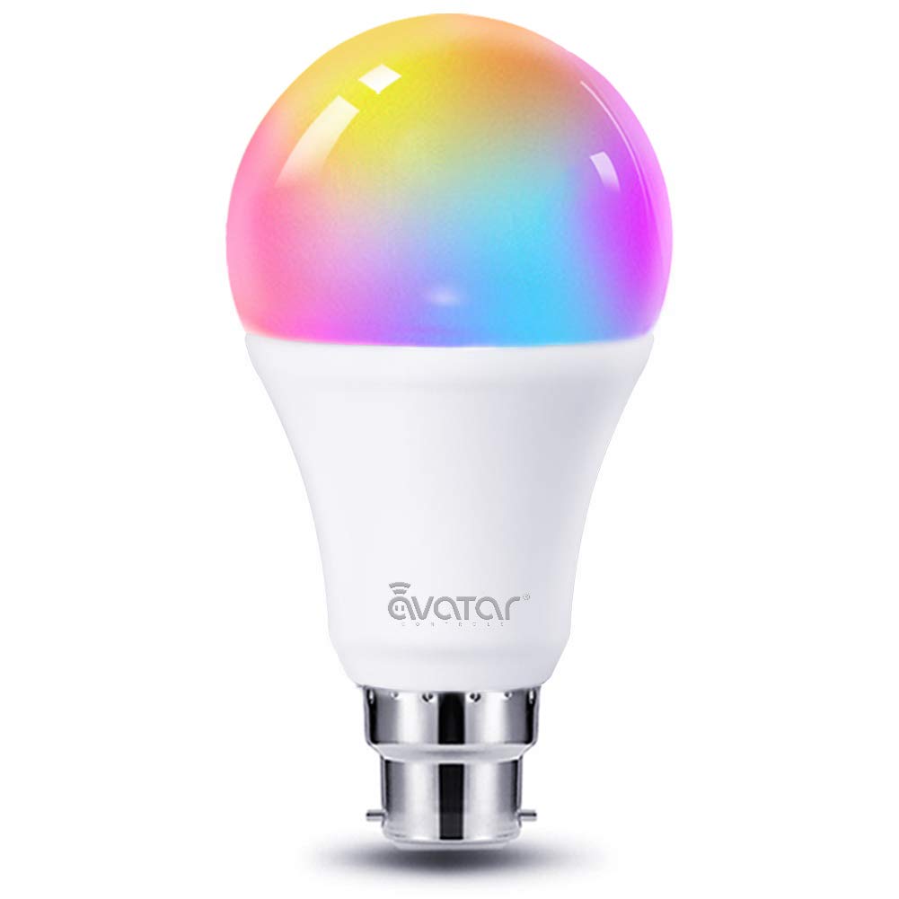 Avatar Controls Ampoule Intelligente LED, Avatar Controls Wifi Lampes B22 7W Couleur Dimmable Compatible avec Alexa Google Home Télécommande par APP Gratuit, Commande Vocale, Couleur Dimmable, Minuterie, Smart Bulbs pour Décoration/Bar/Restaurant (Lot de 2)