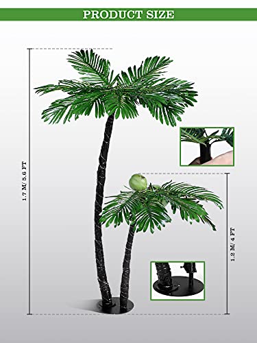Artificial Lighted Palm Tree Function Led Lighted Palm Tree 4Ft&5.6Ft, 65.6Ft 200 Led Lights Pre-Lit Artificial Palm Tree Decor For Outside Patio Home Office Garden Modern Housewarming Present #TOP1
