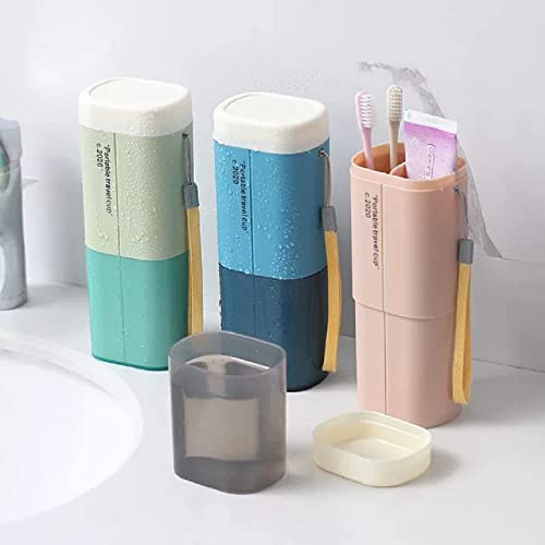 Image of Wafeeq Polypropylene Portable Travel Toothbrush Case Holder Bathroom Organizer Travel Container Toothpaste Storage Box For Camping Business School Trip Bathroom (Multicolor, Pack Of 3)