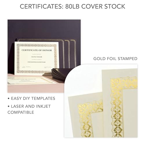 Kit certificat complet 180 pcs avec sceaux or pour valoriser la réussite - 5