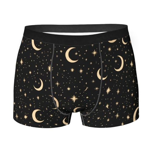Men's Underwear Stars and Moons Boxer Briefs Breathable Comfortable