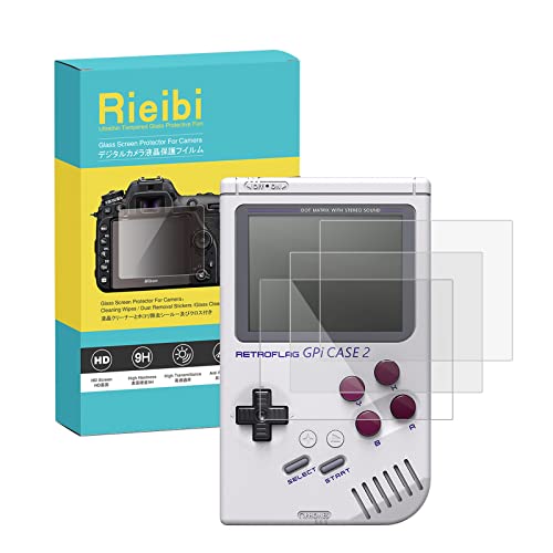 Rieibi (3 Packs) Screen Protector for Retroflag GPi CASE 2, 0.33mm 9H Hardness Tempered Glass Film Cover for Retroflag GPi CASE 2 Screen Anti-Scratch Ultra-clear