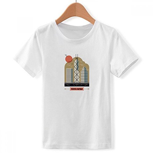 T-Shirt Blanc Hong Kong Port de Victoria Idéal pour le Style Urbain des Garçons en Taille M