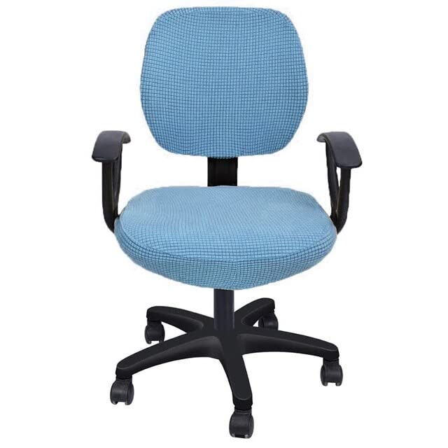 CILUA 2 Piezas de Fundas para sillas de Oficina separadas, Funda elástica para Silla de Ordenador, Asiento y sillas de Escritorio elásticas, Funda Trasera, Azul Cielo