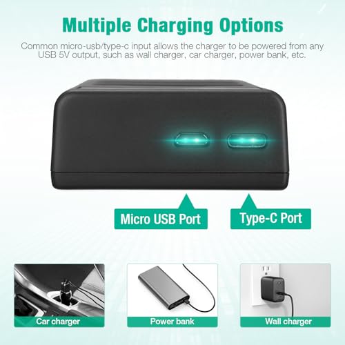 Image of FirstPower NP-BX1 /M8 Battery 2-Pack and USB Dual Charger for Sony ZV-1 | Compatible with Sony ZV-1 II, ZV-1F, Cyber-Shot DSC-RX100, RX100 II, RX100 III, RX100 IV, RX100 V, RX100 VI, RX100 VII, etc