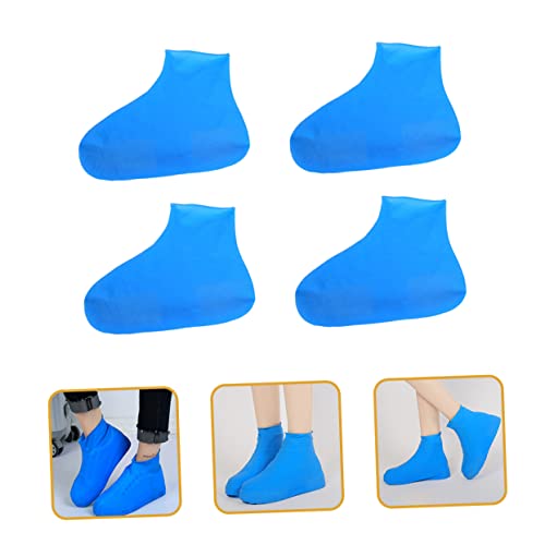 2 pares de protectores de zapatos engrosados resistentes al agua para hombres y mujeres, accesorio conveniente para días lluviosos miniatura 2