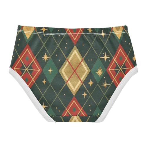 Soft Girls' Panties Breathable Underwear for Toddlers Christmas Plaid in Sizes 2T,3T, 4T, 5T, 6Y and 8Y2