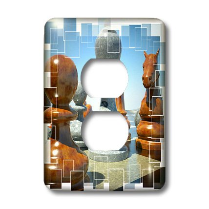 Plaque murale Chess Battle 2 Cache de prise lsp_34038_6 finition premium