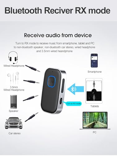 Transmisor Receptor Bluetooth para TV y auriculares miniatura 6
