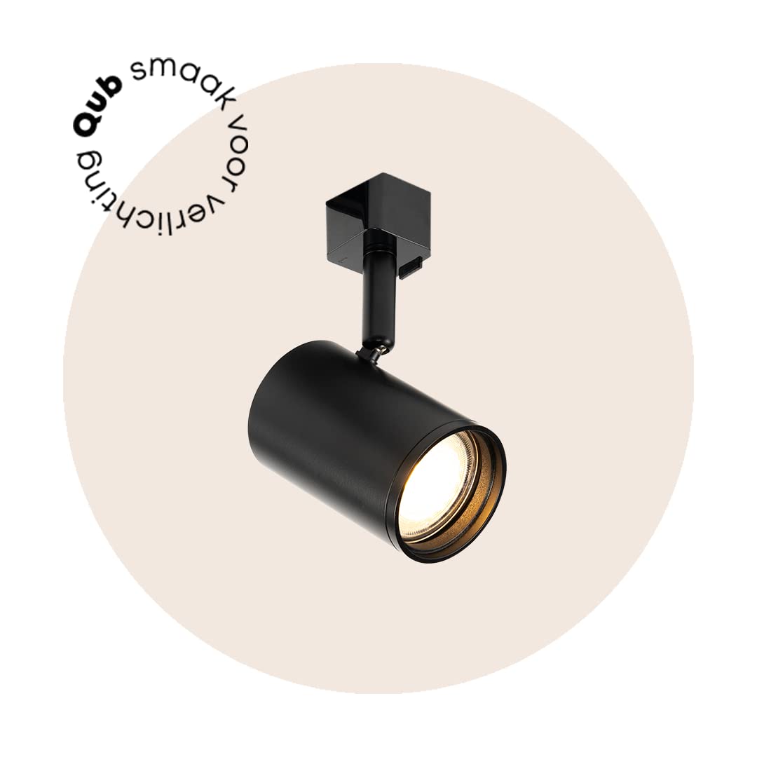 Qub Focus III Monophasé Luminaire Plafonnier LED – 200cm - 3x GU10 Spot Sur Rail - 2x 1m Barre de Spot Plafond – I-Form - Plafonnier intérieur Noir Moderne – Spots et Rails de Spots