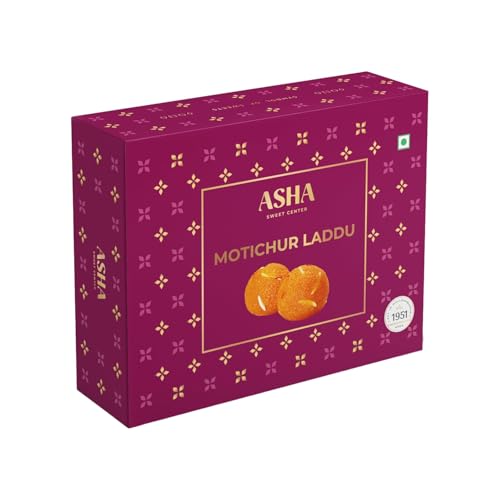 Image of ASHA SWEET CENTER Motichur Laddu 250 G- Pack of 1| Indian Sweets For Gifting And Celebration | Motichoor Fresh Boondi Ladoo Mithai Box