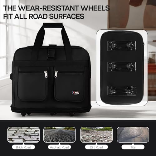 30''36''40''Rolling Wheeled Duffel Bag Suitcases with Wheels Expandable Foldable Luggage Bag Rolling Travel Bag Duffel Bag for Men Women#40-Black,402