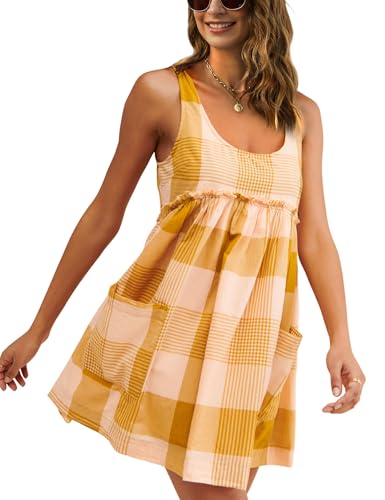 Image of AMEBELLE Summer Mini Dresses for Women Casual Sleeveless Tank Dresses Crewneck Flowy Sundress with Pockets