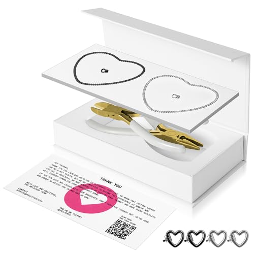 WeLocked Permanent Couples Bracelet Kit Locking Heart Clasp DIY Bracelet Set for Couples Friends and Family Unique Gift for Anniversary Valentines Day Birthday His & Hers Matching Bracelets
