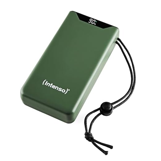 Intenso Powerbank F20000 – 20000 mAh, USB-C & USB-A, Power Delivery & Quick Charge, 20W, Schnellladen, Grün
