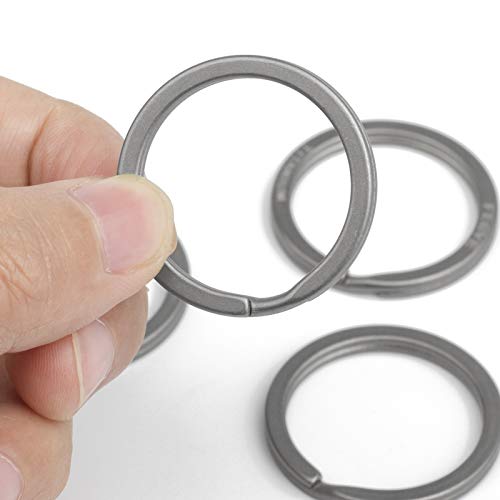 Image of FEGVE Titanium Key Chain Rings Split Rings 4 Pack - Durable, Lightweight and Corrosion-Resistant Keyrings for Home & Car Keys