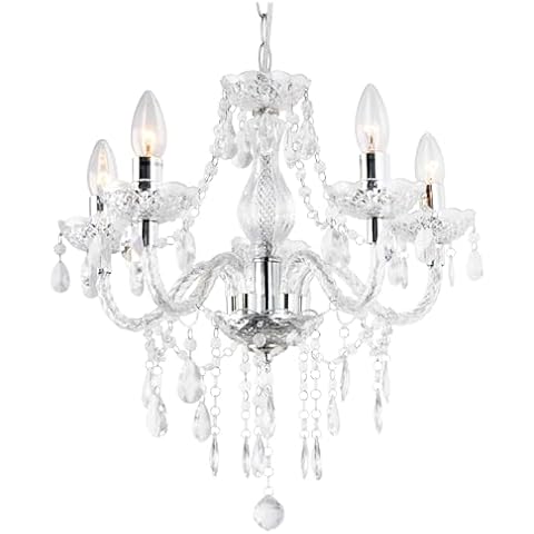 T&S 5 Light Chrome Chandelier for Living Rooms Cover