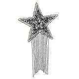 Tofficu Glitzernder Stern Aufbügler mit Strasssteinen Dekorativer Bügelflicken für Kleidung DIY...