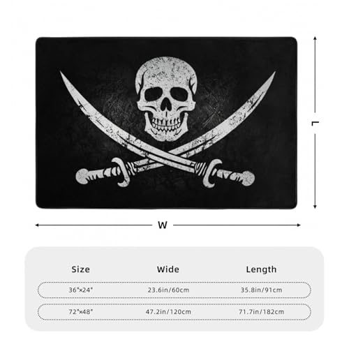 Tapete de área Jolly Roger 4'x6' antideslizante para interiores miniatura 3