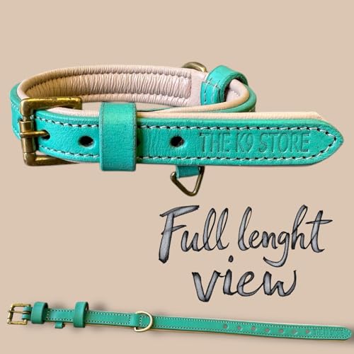Image of High Graded Premium Leather Dog Collar- Dog Collar for Large Dogs, Dog Collar for Med, Dog Collar Belt (Green, Size Neck - Small (11.5-14.5 Inch)